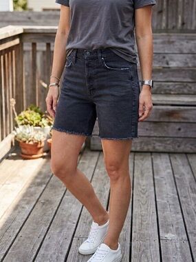 Mother Superior The Tripper Cut Off Fray Denim Shorts Black Devil May Care Sz 27